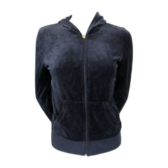 Juicy Couture Tops - Juicy Couture Royal Blue Velour Hoodie Size Small